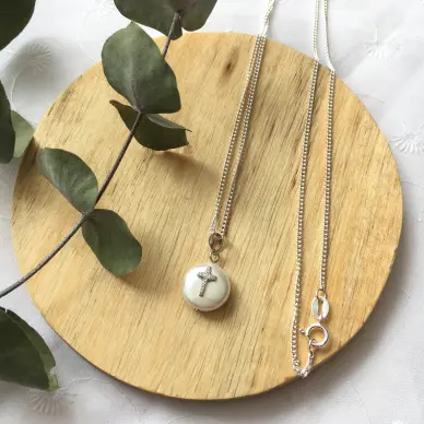 Pendentif croix - Argent et nacre