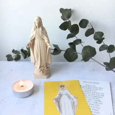 Statue de la Vierge Miraculeuse en bois - 14 cm