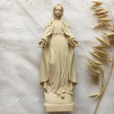 Statue de la Vierge Miraculeuse en bois - 14 cm