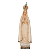 Statue de Notre-Dame de Fatima - bois polychrome - 16 cm - 2