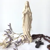 Statue de Notre-Dame de Lourdes en bois - 14 cm - 1