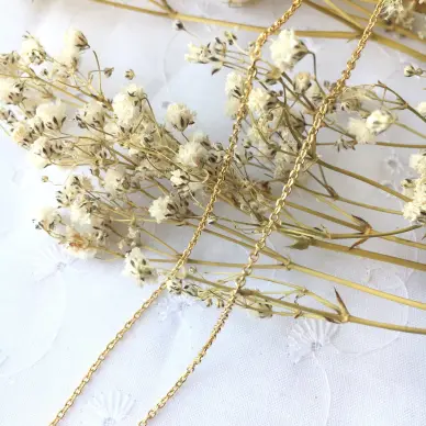 Chaîne maille forçat limée 45 cm - 1.5 mm - Plaqué Or