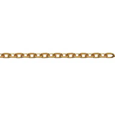 Chaîne maille forçat limée 45 cm - 1.5 mm - Plaqué Or