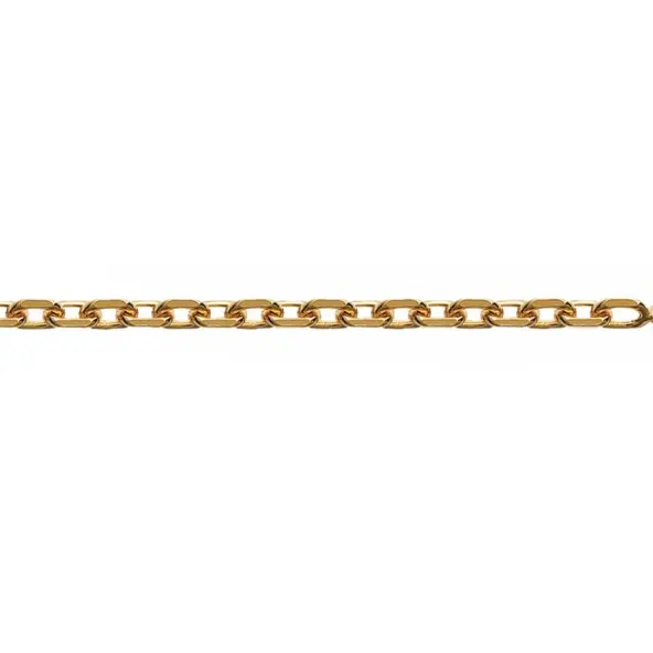 Chaîne maille forçat limée 45 cm - 1.5 mm - Plaqué Or