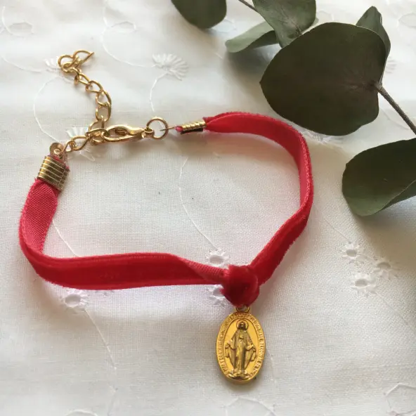 Bracelet en velours de la Médaille miraculeuse