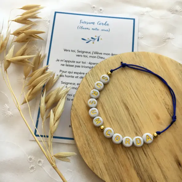 Bracelet petites lettres - Sursum Corda