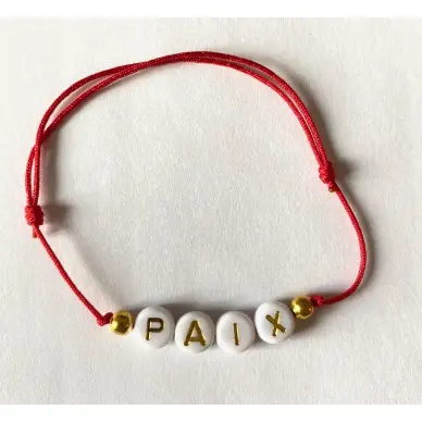 Bracelet petites lettres - Paix