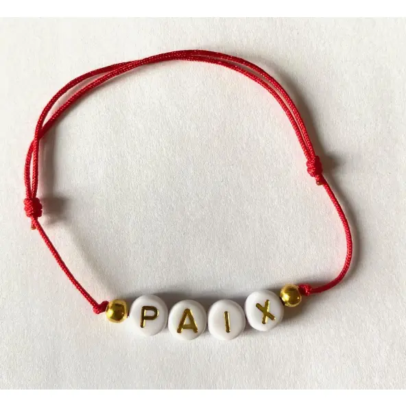 Bracelet petites lettres - Paix