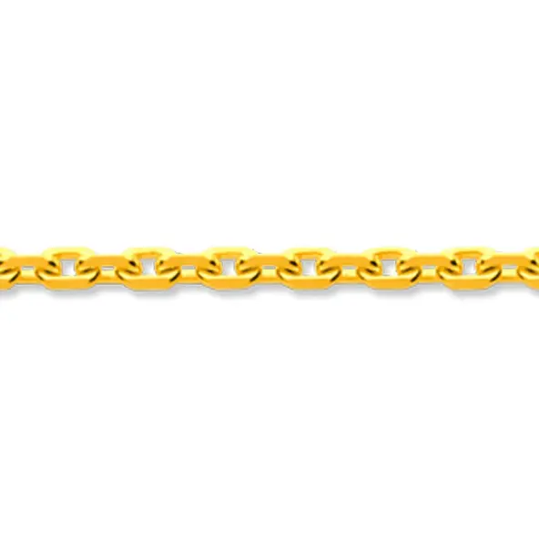 Chaîne maille forçat miroir creuse en or 18 carats - 3,6 mm - 70 cm