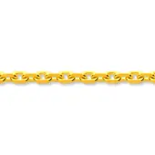 Chaîne maille forçat miroir creuse en or 18 carats - 3,6 mm - 70 cm - 2