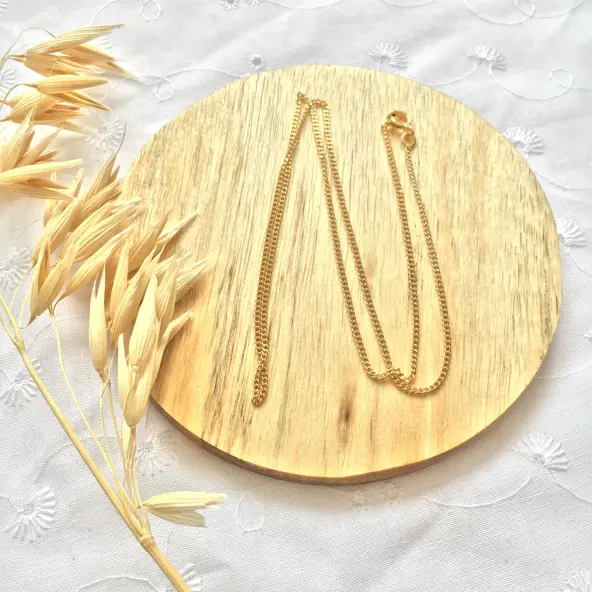 Chaîne maille gourmette 0,8 mm en or 18 carats  - 40 cm