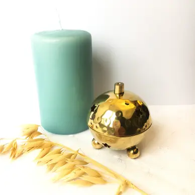 Brûle encens laiton doré