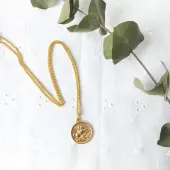 Médaille Saint Georges 18 mm bord épais - plaqué or - 2