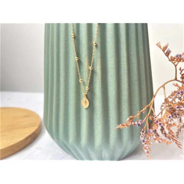 Collier  Médaille Miraculeuse en or 18 carats