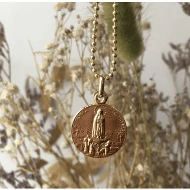 Médaille Notre-Dame de Fatima - 17 mm - plaqué or