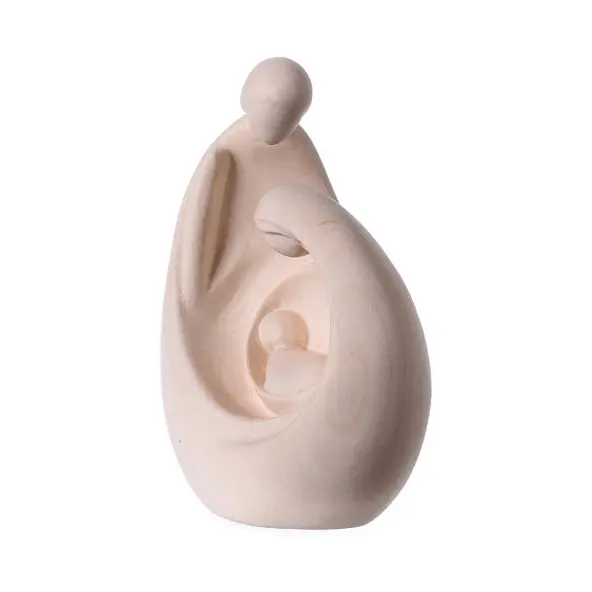 Statue Sainte Famille moderne en bois d'érable