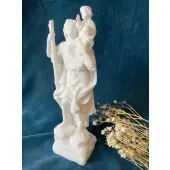 Statue Saint Christophe - Albâtre - 17 cm - 2
