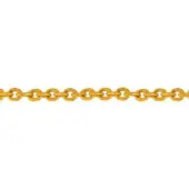 Chaîne maille forçat ronde 45 cm - 1,60 mm - Plaqué Or - 1