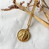 Médaille Saint Raphaël Archange - 18 mm - plaqué or - 1