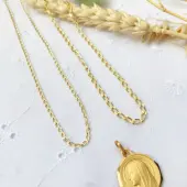 Chaîne maille cheval 45 cm - Plaqué or - 1