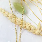 Chaîne maille cheval 45 cm - Plaqué or - 3