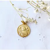Médaille Sainte Rita portrait 16 mm - plaqué or - 1