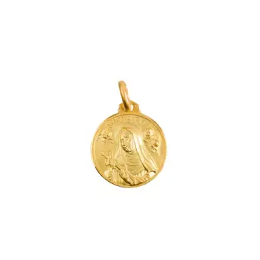 Médaille Sainte Rita portrait 16 mm - plaqué or