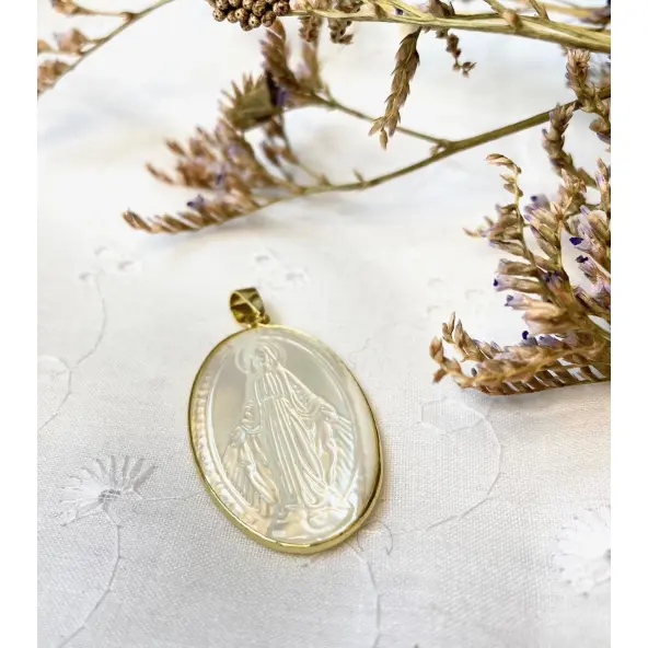 Médaille Miraculeuse en nacre - 34 mm