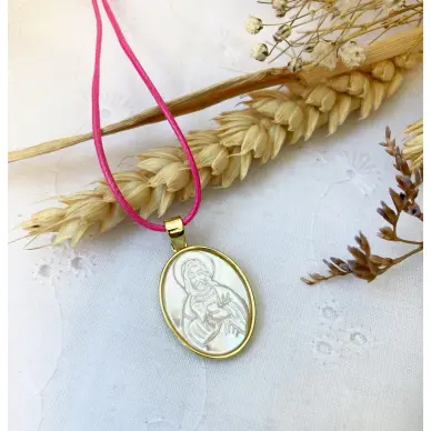 Médaille Sacré-Coeur de Jésus en nacre - 22 mm