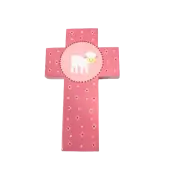 Croix en bois pour enfant - Agneau - 2