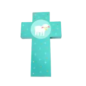 Croix en bois pour enfant - Agneau - 3