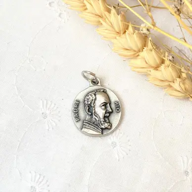 Médaille Padre Pio - 18 mm - Métal