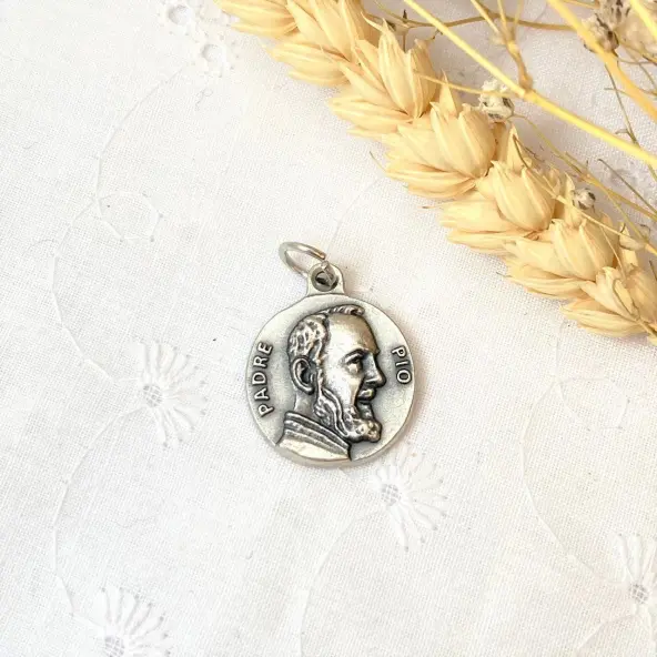 Médaille Padre Pio - 18 mm - Métal