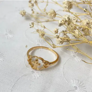 Bague croix - Plaqué or