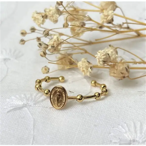 Bague dizainier Médaille Miraculeuse en or