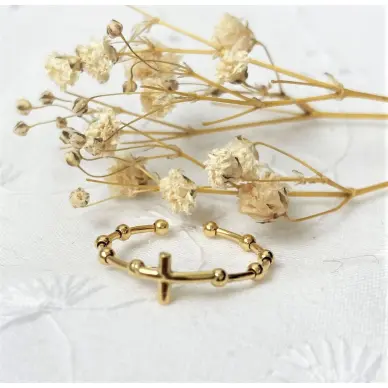 Bague dizainier en or - Croix