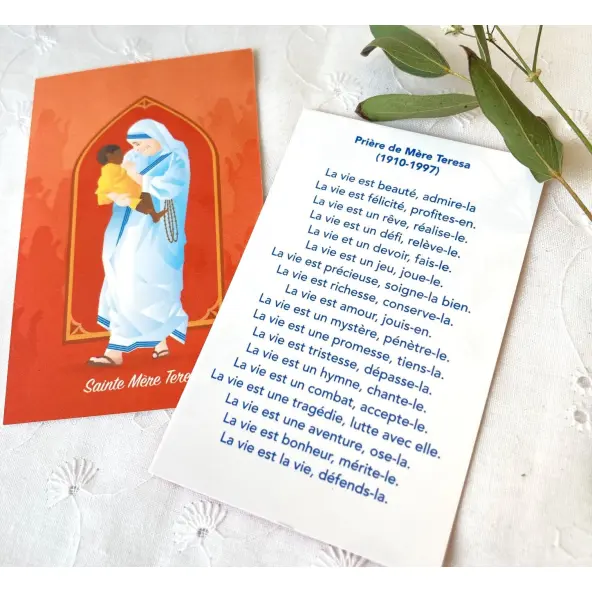 Carte avec prière - Saints d'aujourd'hui