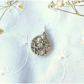 Médaille Saint Christophe - métal argenté - 15 mm - 2