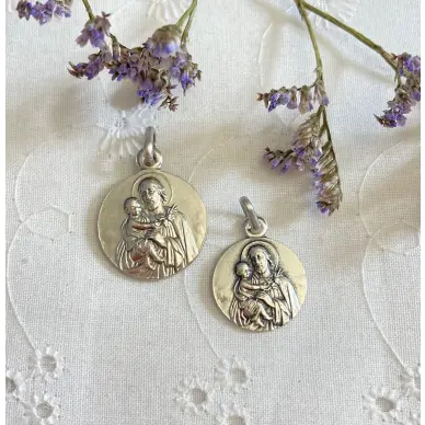 Médaille Saint Joseph - Argent - bord plat