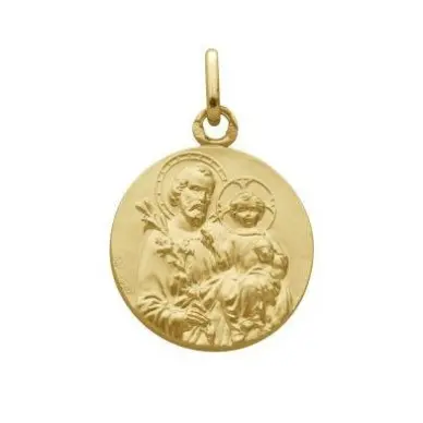 Médaille Saint Joseph 16 mm en or 18 carats
