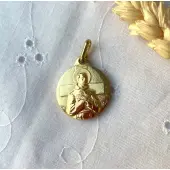 Médaille Saint François - 18 mm - laiton doré - 1