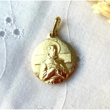 Médaille Saint François - 18 mm - laiton doré