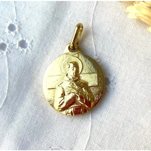 Médaille Saint François - 18 mm - laiton doré