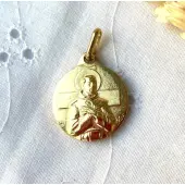Médaille Saint François - 18 mm - laiton doré - 2