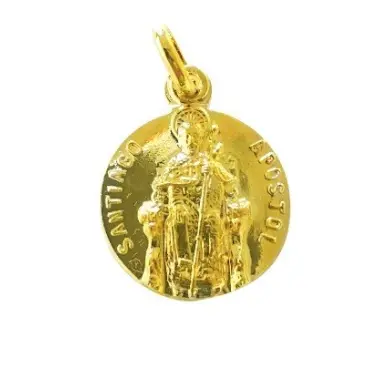 Médaille Saint Jacques de Compostelle - 17 mm - Plaqué or