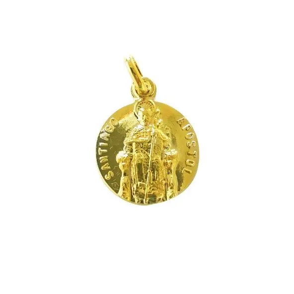 Médaille Saint Jacques de Compostelle - 17 mm - Plaqué or