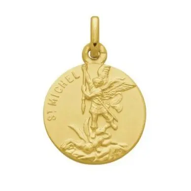 Médaille Saint Michel 18 mm - plaqué or