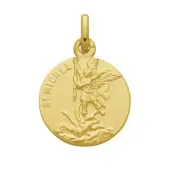 Médaille Saint Michel 18 mm - plaqué or - 3