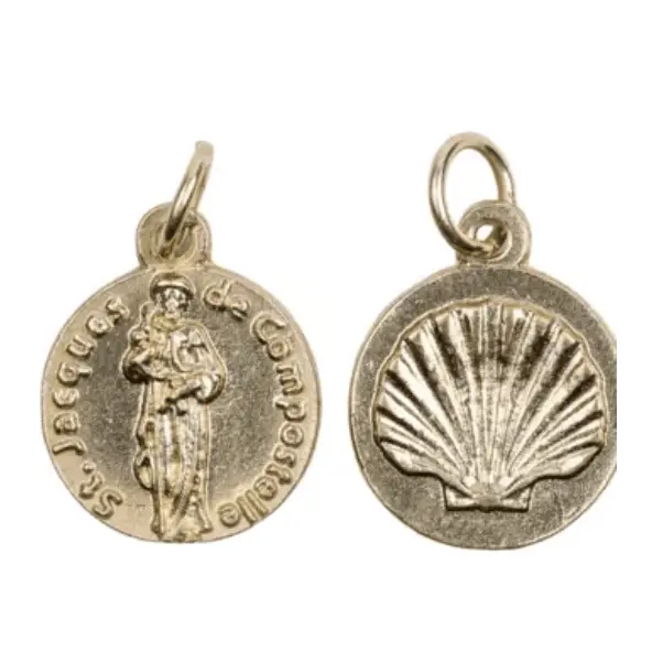 Médaille Saint Jacques de Compostelle - métal doré