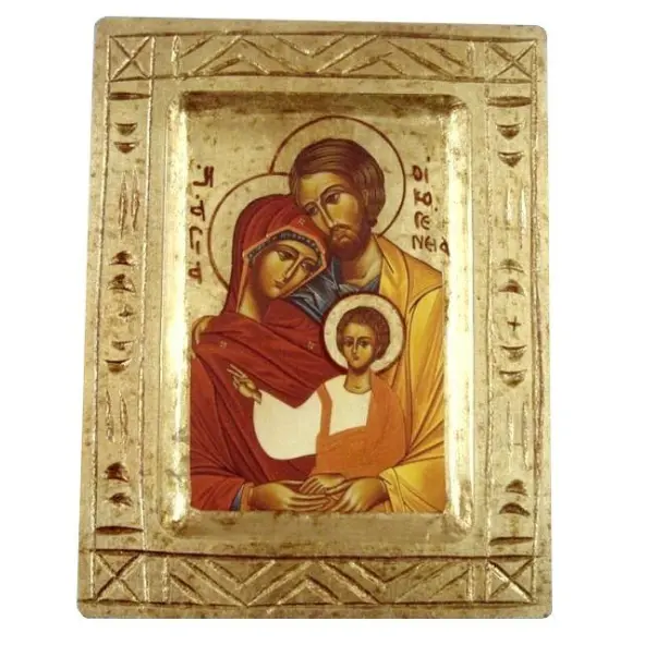 Icône sainte Famille sculptée